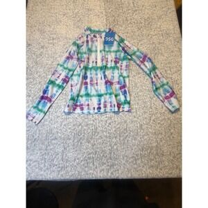 DSG Girls M Rash Guard Tide‎ Dye Multi Long Sleeve UV Protection Swim Shirt NWT